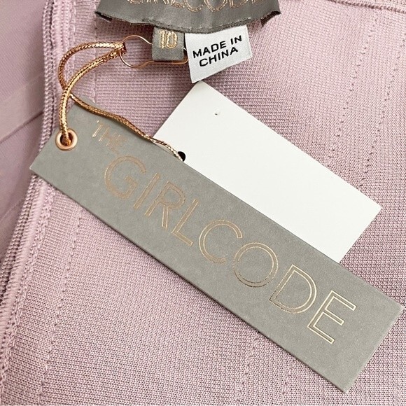 NWT The Girlcode Bandage V Neck Bodycon Midi Dress Lilac Mauve Women’s Size 6 - Picture 7 of 13